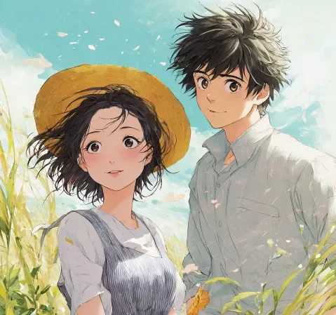 校园题材漫画场景，教室与樱花